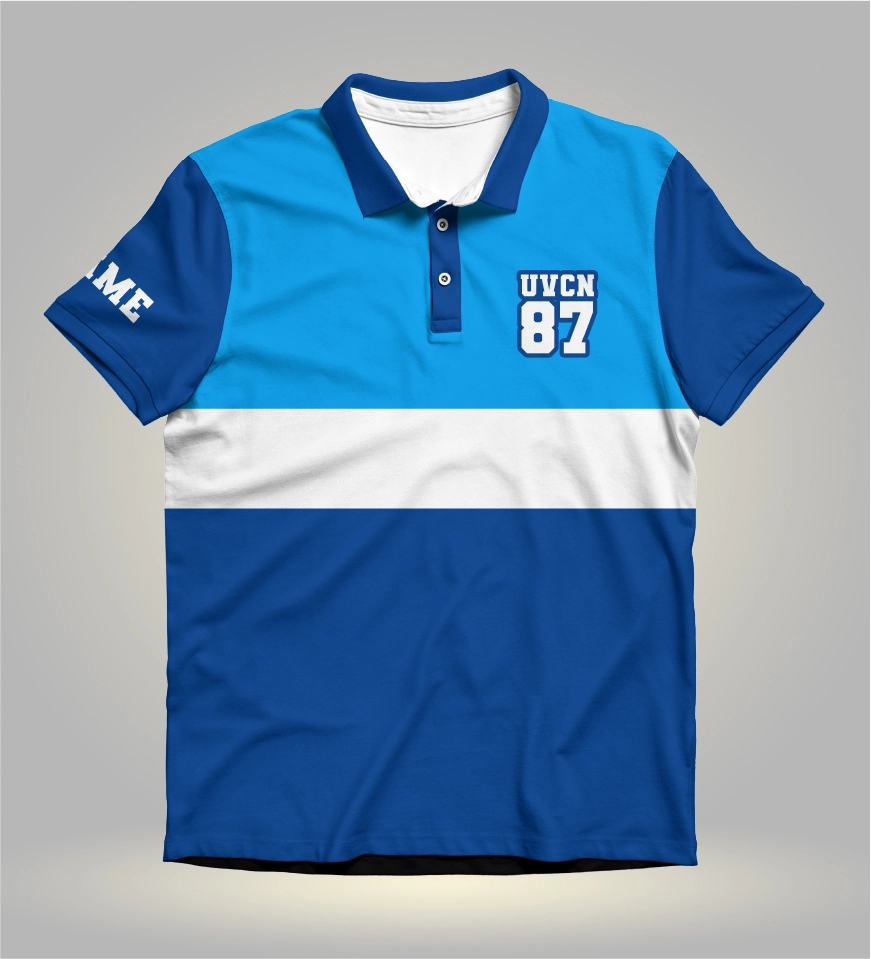 polo shirt full sublimation design blue