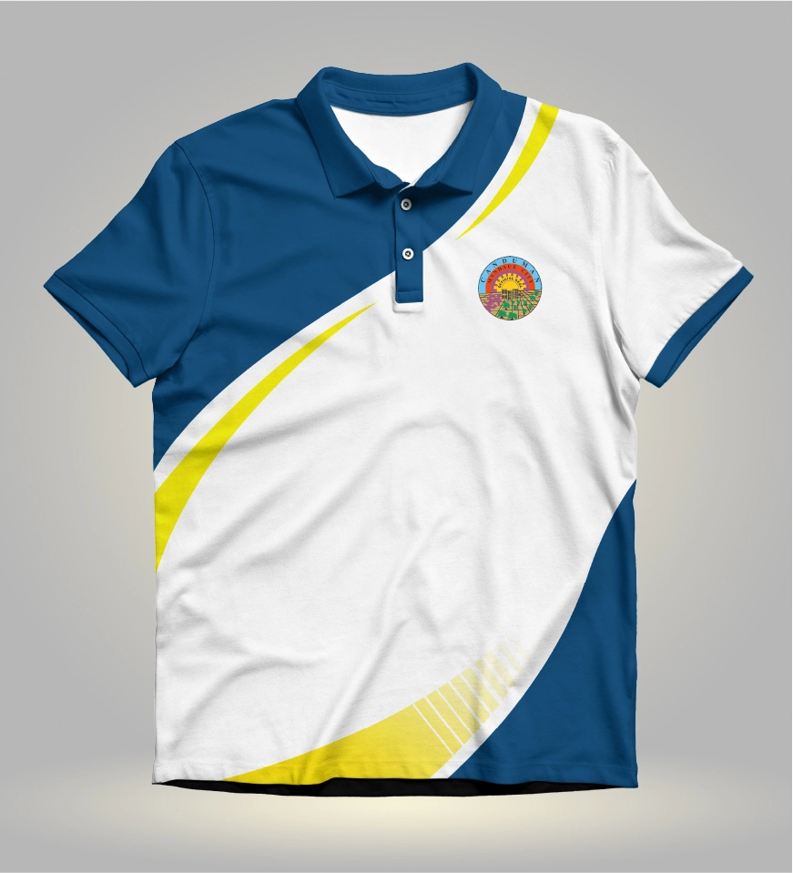 polo shirt full sublimation design blue white