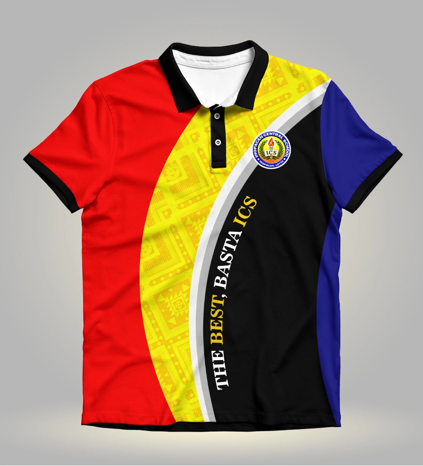 polo shirt full sublimation design red yellow blue